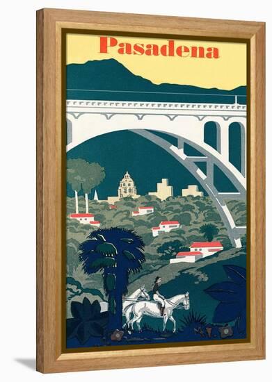 Pasadena Travel Poster-null-Framed Stretched Canvas