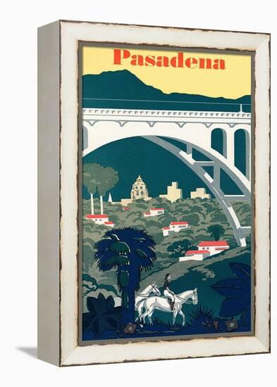 Pasadena Travel Poster-null-Framed Stretched Canvas