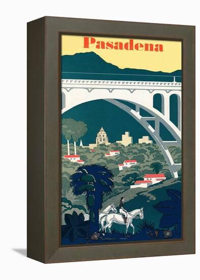 Pasadena Travel Poster-null-Framed Stretched Canvas