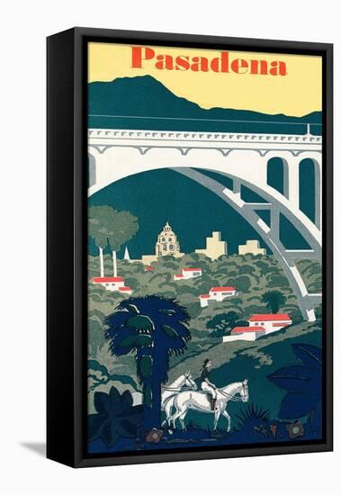 Pasadena Travel Poster-null-Framed Stretched Canvas