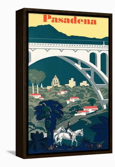 Pasadena Travel Poster-null-Framed Stretched Canvas