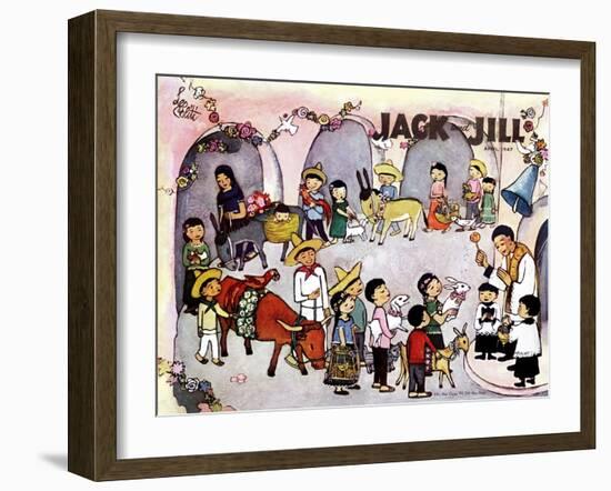 Pascua - Jack and Jill, April 1947-Leo Politi-Framed Giclee Print