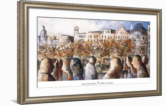 Paseo Barcelona-Didier Lourenco-Framed Art Print