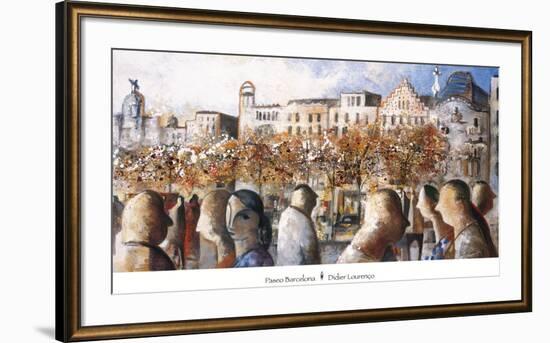 Paseo Barcelona-Didier Lourenco-Framed Art Print