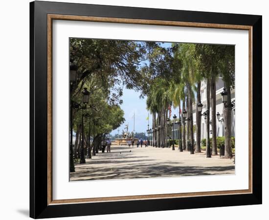 Paseo de La Princesa (Walkway of Princess), Old San Juan, San Juan, Puerto Rico, West Indies, USA-Wendy Connett-Framed Photographic Print