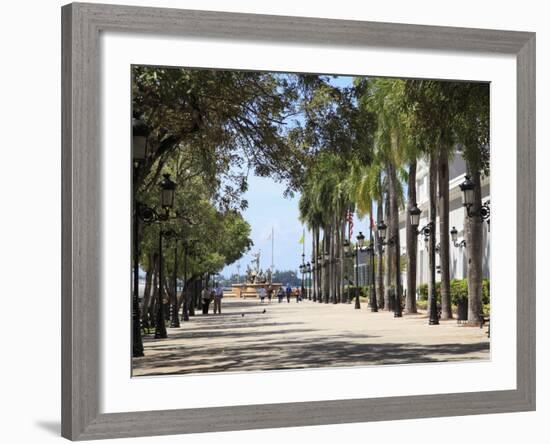 Paseo de La Princesa (Walkway of Princess), Old San Juan, San Juan, Puerto Rico, West Indies, USA-Wendy Connett-Framed Photographic Print