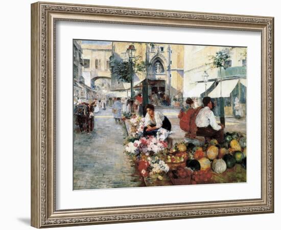 Paseo Del Borne and Santa María Del Mar-Arcadi Mas y Fondevila-Framed Art Print