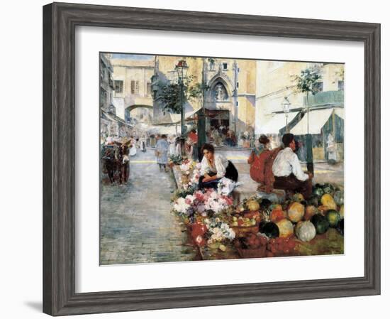 Paseo Del Borne and Santa María Del Mar-Arcadi Mas y Fondevila-Framed Art Print