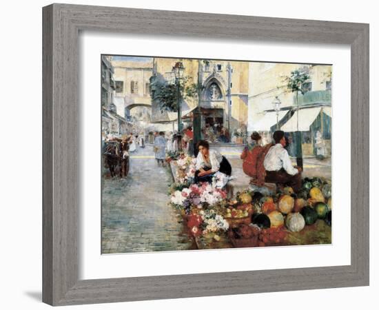 Paseo Del Borne and Santa María Del Mar-Arcadi Mas y Fondevila-Framed Art Print