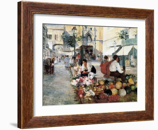 Paseo Del Borne and Santa María Del Mar-Arcadi Mas y Fondevila-Framed Art Print