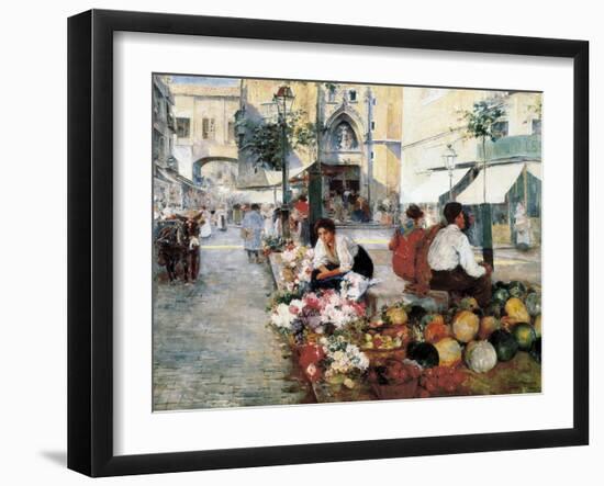 Paseo Del Borne and Santa María Del Mar-Arcadi Mas y Fondevila-Framed Art Print