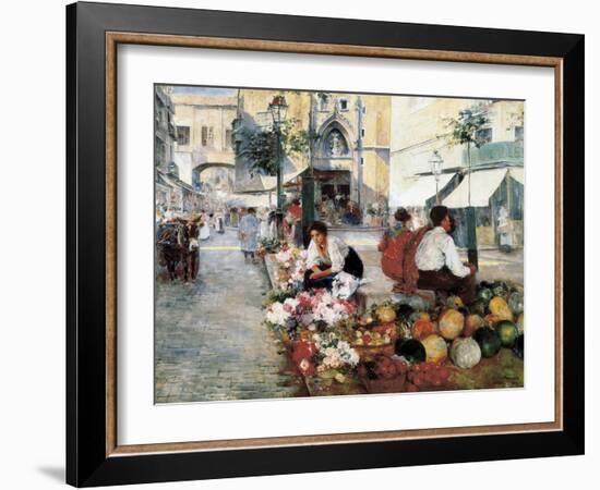 Paseo Del Borne and Santa María Del Mar-Arcadi Mas y Fondevila-Framed Art Print