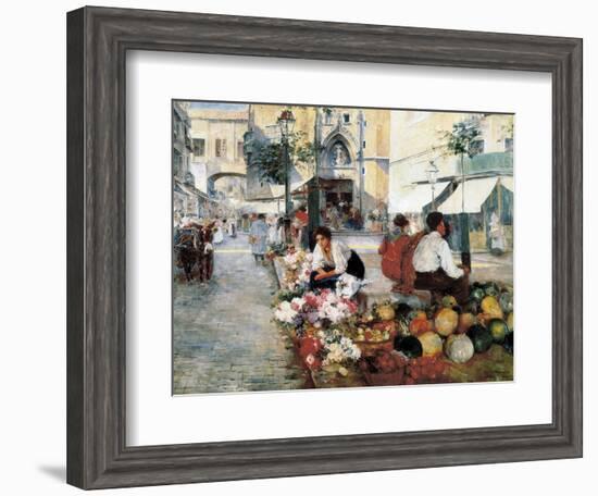 Paseo Del Borne and Santa María Del Mar-Arcadi Mas y Fondevila-Framed Art Print