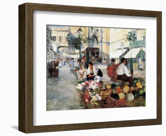 Paseo Del Borne and Santa María Del Mar-Arcadi Mas y Fondevila-Framed Art Print