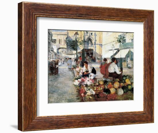 Paseo Del Borne and Santa María Del Mar-Arcadi Mas y Fondevila-Framed Art Print