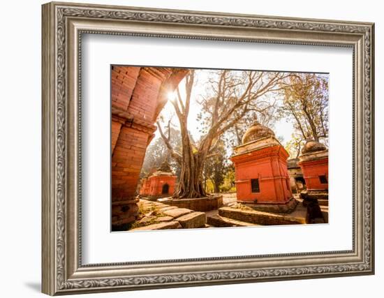 Pashupati Temple tombs, Kathmandu, Nepal, Asia-Laura Grier-Framed Photographic Print