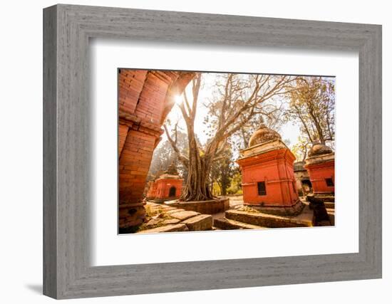 Pashupati Temple tombs, Kathmandu, Nepal, Asia-Laura Grier-Framed Photographic Print