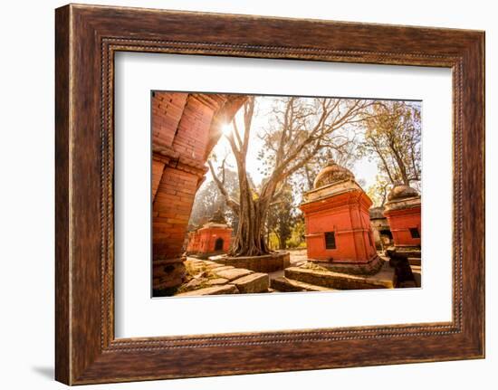 Pashupati Temple tombs, Kathmandu, Nepal, Asia-Laura Grier-Framed Photographic Print