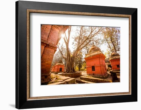 Pashupati Temple tombs, Kathmandu, Nepal, Asia-Laura Grier-Framed Photographic Print