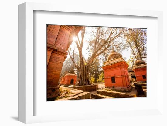 Pashupati Temple tombs, Kathmandu, Nepal, Asia-Laura Grier-Framed Photographic Print