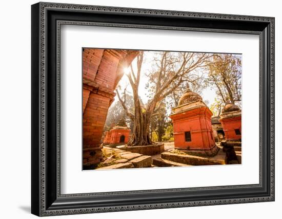 Pashupati Temple tombs, Kathmandu, Nepal, Asia-Laura Grier-Framed Photographic Print