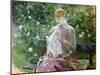 Pasie Sewing in Bougival's Garden, 1881-Berthe Morisot-Mounted Giclee Print