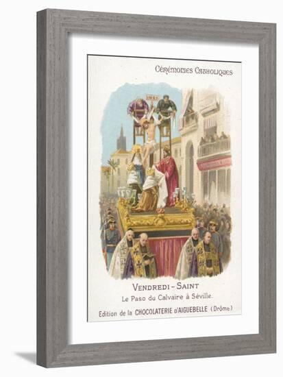 Paso of Calvary, Good Friday, Seville-null-Framed Giclee Print