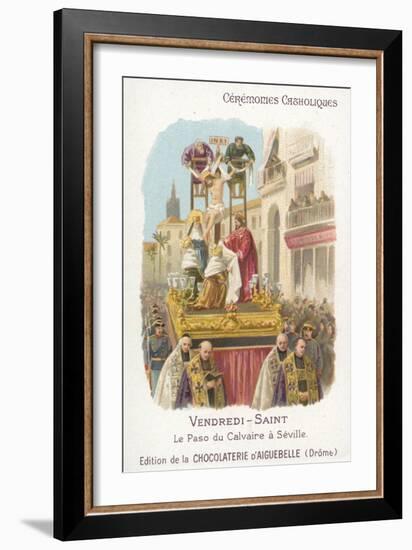 Paso of Calvary, Good Friday, Seville-null-Framed Giclee Print