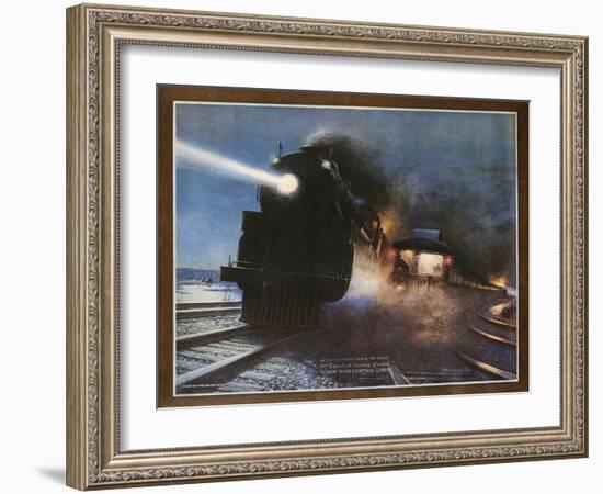 Pass in the Night, the Twentieth Century Limited of the New York Central Lines Poster-W.H. Foster-Framed Giclee Print