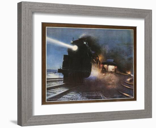 Pass in the Night, the Twentieth Century Limited of the New York Central Lines Poster-W.H. Foster-Framed Giclee Print