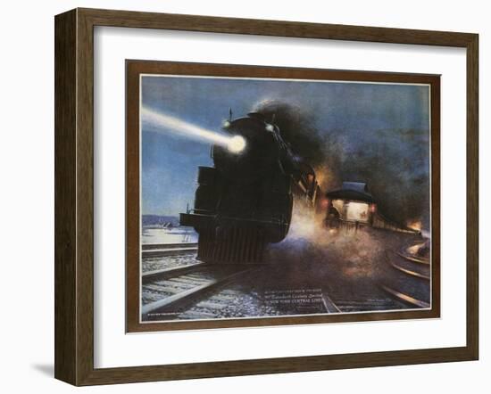 Pass in the Night, the Twentieth Century Limited of the New York Central Lines Poster-W.H. Foster-Framed Giclee Print