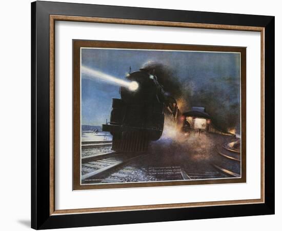 Pass in the Night, the Twentieth Century Limited of the New York Central Lines Poster-W.H. Foster-Framed Giclee Print