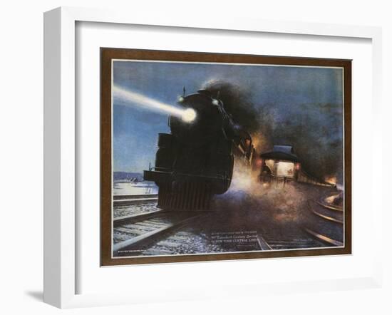 Pass in the Night, the Twentieth Century Limited of the New York Central Lines Poster-W.H. Foster-Framed Giclee Print