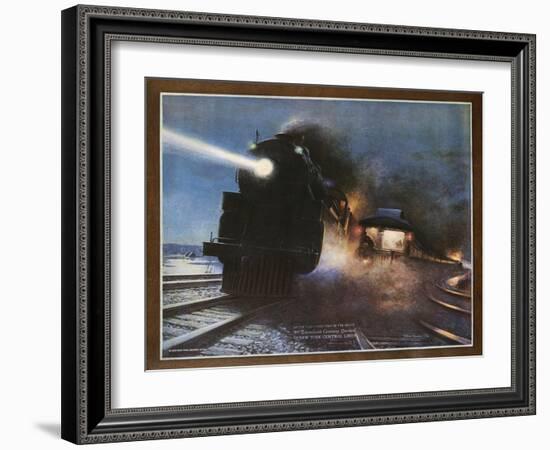 Pass in the Night, the Twentieth Century Limited of the New York Central Lines Poster-W.H. Foster-Framed Giclee Print