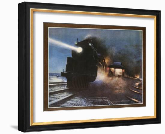 Pass in the Night, the Twentieth Century Limited of the New York Central Lines Poster-W.H. Foster-Framed Giclee Print