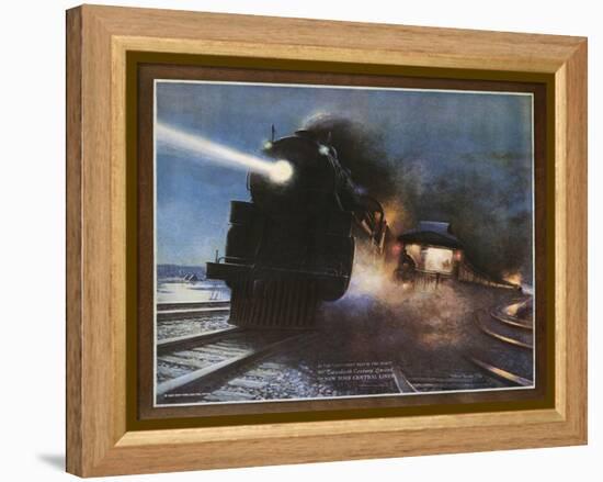 Pass in the Night, the Twentieth Century Limited of the New York Central Lines Poster-W.H. Foster-Framed Premier Image Canvas
