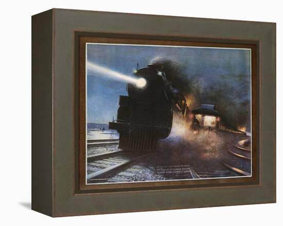 Pass in the Night, the Twentieth Century Limited of the New York Central Lines Poster-W.H. Foster-Framed Premier Image Canvas