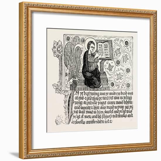 Passage from the First English Bible: Gospel of St. John Ch. I-null-Framed Giclee Print