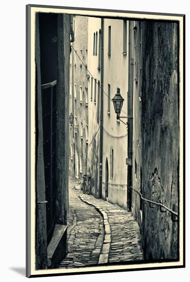 Passau, Germany, Narrow Alleyway of Historic Village, Vintage Look-Sheila Haddad-Mounted Photographic Print