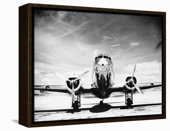 Passenger Airplane on Runway-Philip Gendreau-Framed Premier Image Canvas