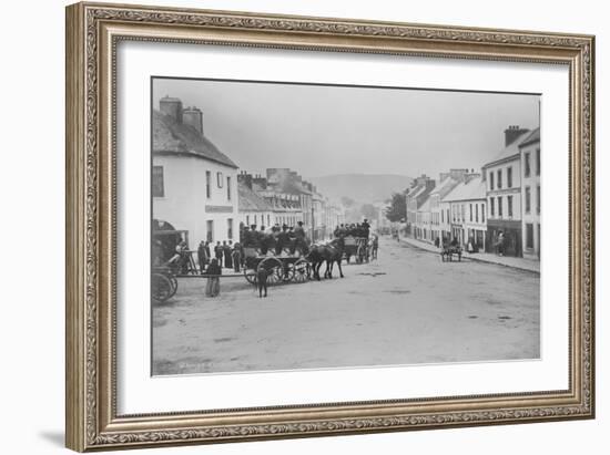 Passenger Carts in the Main Street of Kenmare, Ireland, 1890s-Robert French-Framed Giclee Print