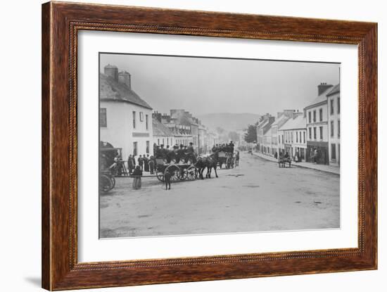 Passenger Carts in the Main Street of Kenmare, Ireland, 1890s-Robert French-Framed Giclee Print