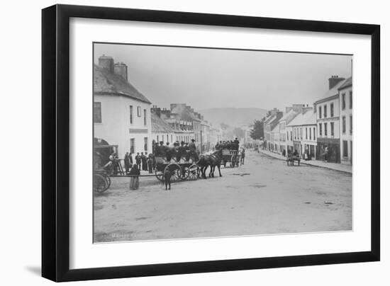 Passenger Carts in the Main Street of Kenmare, Ireland, 1890s-Robert French-Framed Giclee Print