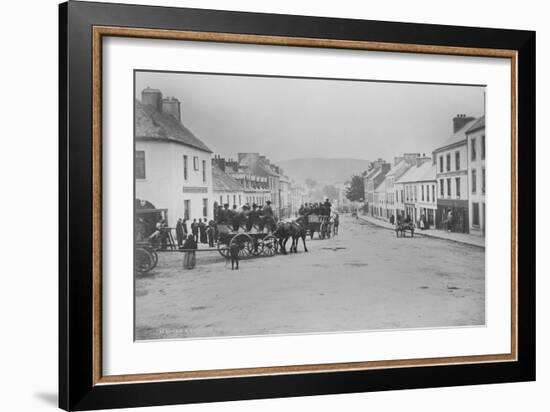 Passenger Carts in the Main Street of Kenmare, Ireland, 1890s-Robert French-Framed Giclee Print