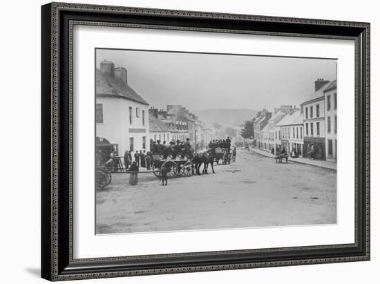 Passenger Carts in the Main Street of Kenmare, Ireland, 1890s-Robert French-Framed Giclee Print