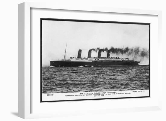 Passenger Liner of the Cunard Line the Largest in the World at the Time of Her Launch-null-Framed Art Print