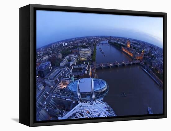 Passenger Pod Capsule, Houses of Parliament, Big Ben, River Thames from London Eye, London, England-Peter Barritt-Framed Premier Image Canvas