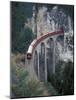 Passenger Train on Rock Bridge, Switzerland-Gavriel Jecan-Mounted Photographic Print