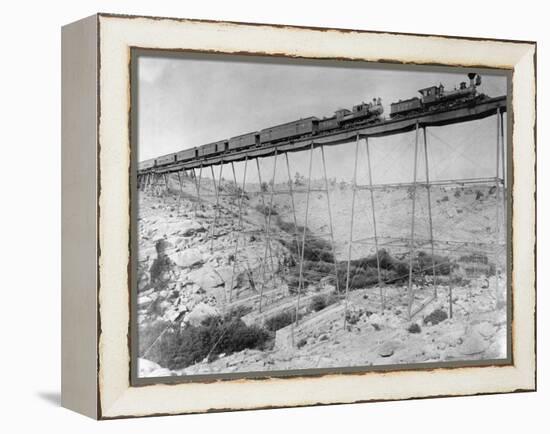 Passenger Train with Two Locomotives-William Henry Jackson-Framed Premier Image Canvas