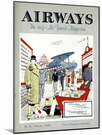 Passengers Arriving to Embark for Paris at Croydon Aerodrome, London, 1925-null-Mounted Giclee Print